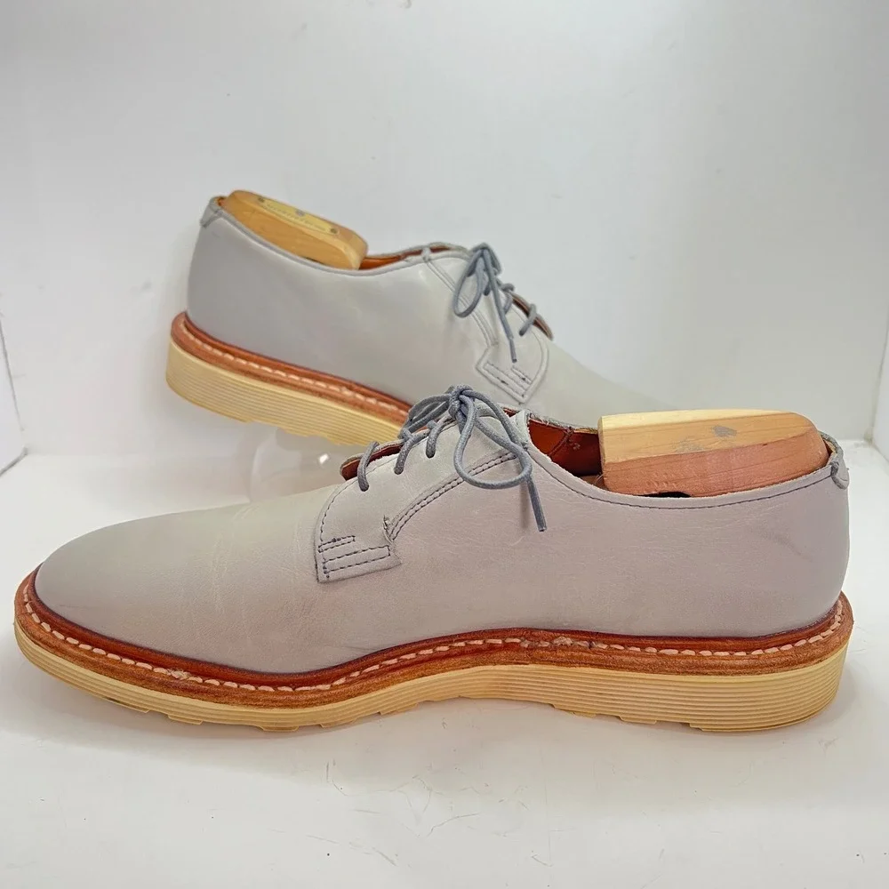 Allen Edmonds Cove Drive Mens Grey Leather Wedge Sole Derby Shoes 9 D 6994
